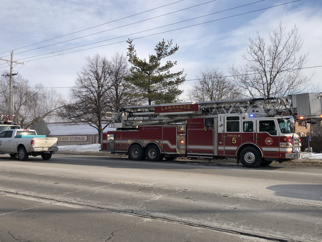Crews respond to fire at storage unit facility in western Lawrence